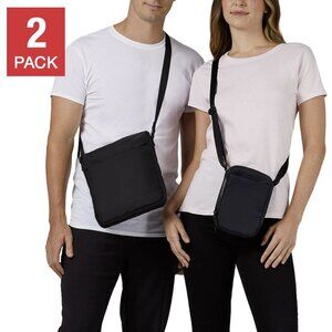 32 Degrees Men Unisex Women Crossbody Bag Black 2 pack 2 Different Sizes
